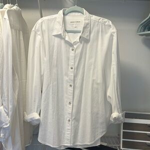 Aritzia Denim Forum White Button Down Shirt